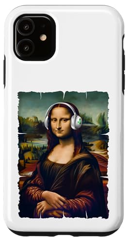 Mona Lisa als DJ mit Kopfhörern - Musik Artwork Hülle für iPhone 11 von Lustige Mona Lisa für Musik und Festivals Fans