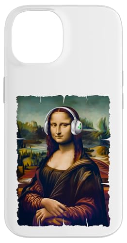 Mona Lisa als DJ mit Kopfhörern - Musik Artwork Hülle für iPhone 14 von Lustige Mona Lisa für Musik und Festivals Fans