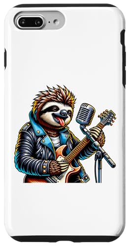 Hülle für iPhone 7 Plus/8 Plus Faultier Mit Gitarre Und Mikrofon von Lustige Musik Rock Gitarre Tier