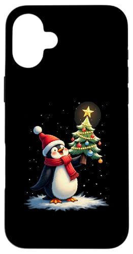 Hülle für iPhone 16 Plus Süßer Pinguin Weihnachtsbaum Xmas Weihnachten Pinguine von Lustige Pinguine Weihnachten Outfit Shop