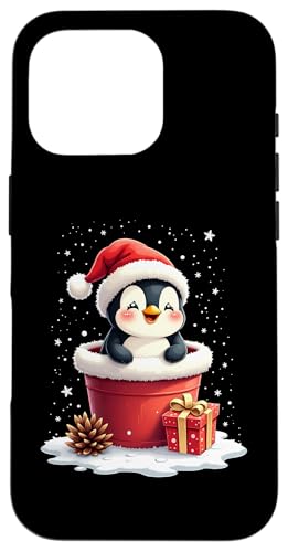 Hülle für iPhone 16 Pro Süßer Pinguin Im Schnee Winter Xmas Weihnachten Pinguine von Lustige Pinguine Weihnachten Outfit Shop