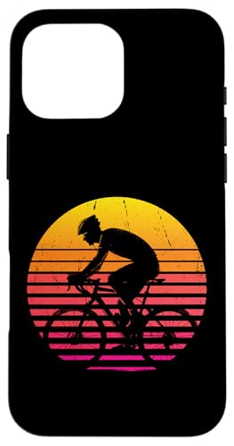 Radfahrer Sunset Fahrrad Fahren E-Bike Mountainbike Hülle für iPhone 16 Pro Max von Lustige Radsport Designs Radfahrer Geschenkidee