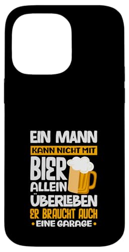 Ein Mann Kann Nicht Mit Bier Allein Überleben Braucht Garage Hülle für iPhone 14 Pro Max von Lustige Schrauber- & Automechaniker Garage Designs