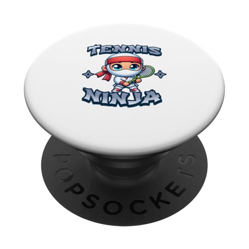 Niedliches Tennis Ninja Court Spiel Squash PopSockets Klebender PopGrip von Lustige Tennis Ninjas