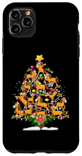 Hülle für iPhone 11 Pro Max Lustiger Weihnachts-Pferde-Baum-Pferd-Weihnachtspyjama von Lustige Tiergrafiken für Frauen zu Weihnachten