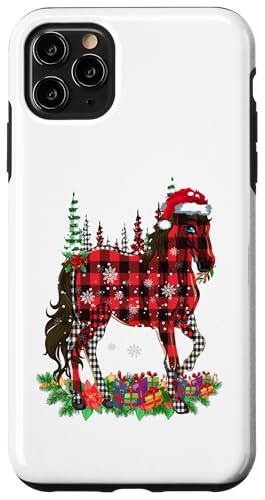 Hülle für iPhone 11 Pro Max Lustiger Weihnachtspyjama mit Pferd und Weihnachtsmann von Lustige Tiergrafiken für Frauen zu Weihnachten