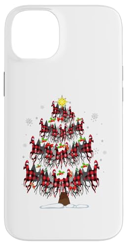 Hülle für iPhone 14 Plus Lustiger Weihnachts-Pferdebaum. Lustiger Pferde-Weihnachts von Lustige Tiergrafiken für Frauen zu Weihnachten