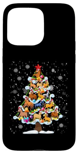 Hülle für iPhone 15 Pro Max Lustiger Weihnachts-Pferde-Baum-Pferd-Weihnachtspyjama von Lustige Tiergrafiken für Frauen zu Weihnachten