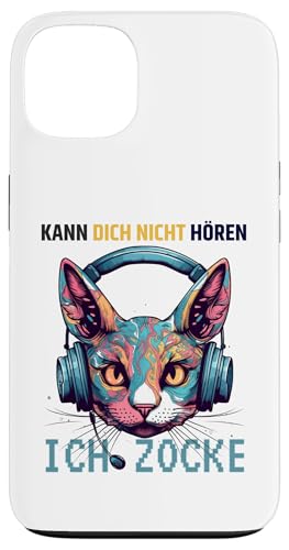 Hülle für iPhone 13 Ich kann dich nicht hören- ich spiele - Katze mit Kopfhörern von Lustige Videospiele Geschenkidee BWS