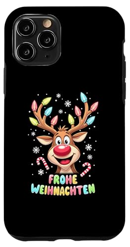 Hülle für iPhone 11 Pro Lustiges Rentier Frohe Weihnachten Hirsch Xmas Lichterkette von Lustige Weihnachten - Design Shop