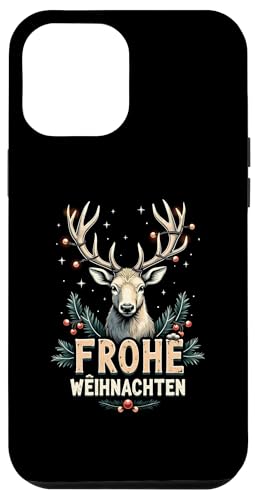 Hülle für iPhone 12 Pro Max Vintage Hirsch Frohe Weihnachten Xmas Reh Retro von Lustige Weihnachten - Design Shop