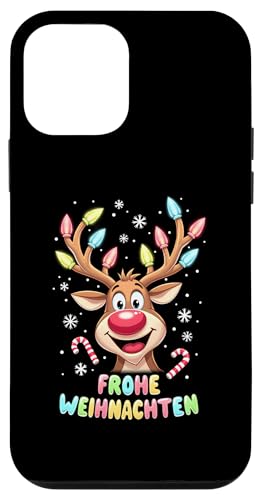 Hülle für iPhone 12 mini Lustiges Rentier Frohe Weihnachten Hirsch Xmas Lichterkette von Lustige Weihnachten - Design Shop