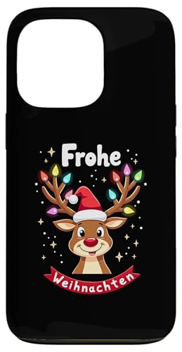 Hülle für iPhone 13 Pro Lustiges Rentier Frohe Weihnachten Hirsch Xmas Lichterkette von Lustige Weihnachten - Design Shop