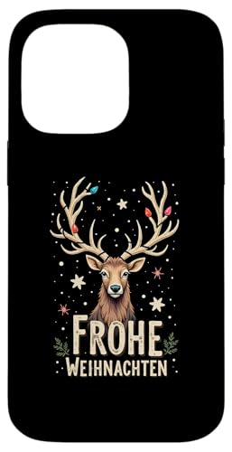 Hülle für iPhone 14 Pro Max Frohe Weihnachten Vintage Hirsch Rentier Xmas Retro Reh von Lustige Weihnachten - Design Shop