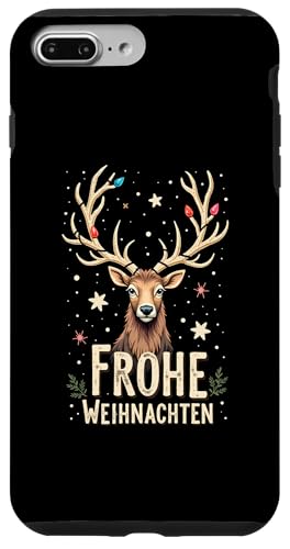 Hülle für iPhone 7 Plus/8 Plus Frohe Weihnachten Vintage Hirsch Rentier Xmas Retro Reh von Lustige Weihnachten - Design Shop