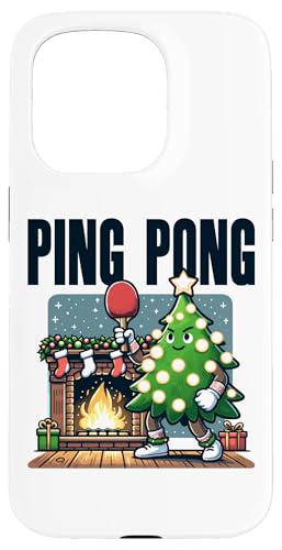 Hülle für iPhone 15 Pro Ping Pong Weihnachtsbaum Kostüm Tannenbaum Santa Tischtennis von Lustige Weihnachtsgeschenke Weihnachten Santa