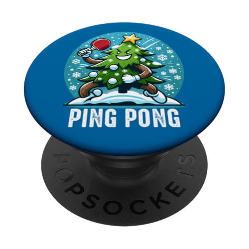 Tischtennis Weihnachtsbaum Kostüm Tannenbaum Santa Ping Pong PopSockets Klebender PopGrip von Lustige Weihnachtsgeschenke Weihnachten Santa