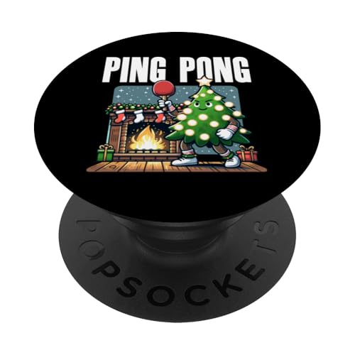 Tischtennis Weihnachtsbaum Kostüm Tannenbaum Santa Ping Pong PopSockets Klebender PopGrip von Lustige Weihnachtsgeschenke Weihnachten Santa