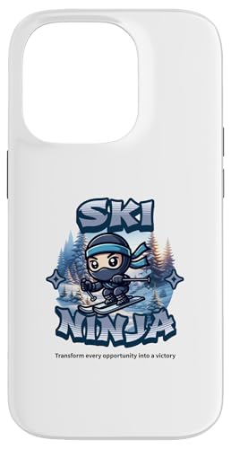 Hülle für iPhone 14 Pro Ski Ninja Snowboard Ninja Ski Fahren Schnee Skiing von Lustige Wintersport Ninjas