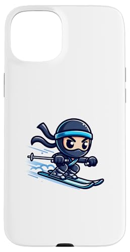 Hülle für iPhone 15 Plus Ski Ninja Snowboard Ninja Ski Fahren Schnee Skiing von Lustige Wintersport Ninjas