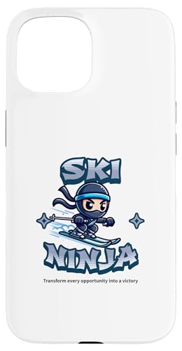 Hülle für iPhone 15 Ski Ninja Snowboard Ninja Ski Fahren Schnee Skiing von Lustige Wintersport Ninjas