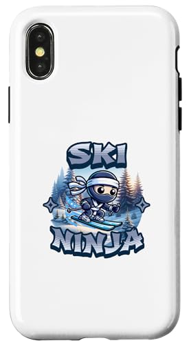 Hülle für iPhone X/XS Ski Ninja Snowboard Ninja Ski Fahren Schnee Skiing von Lustige Wintersport Ninjas