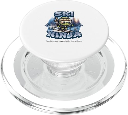 Ski Ninja Snowboard Ninja Ski Fahren Schnee Skiing PopSockets PopGrip für MagSafe von Lustige Wintersport Ninjas