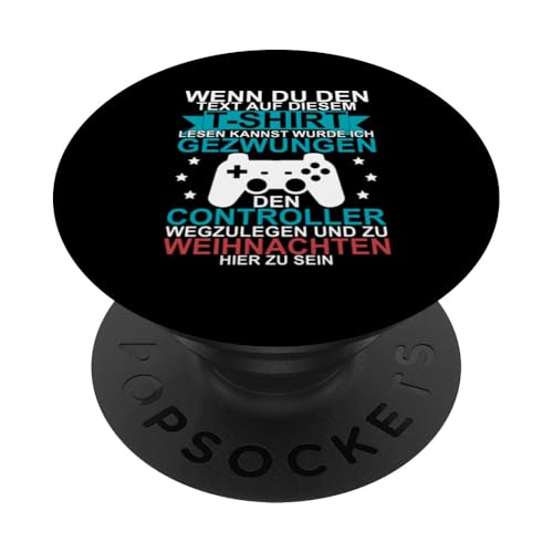 Weihnachten Lustiges Gamer Gaming Zocker PopSockets Klebender PopGrip von Lustige Zocker Designs für Gamer die Zocken