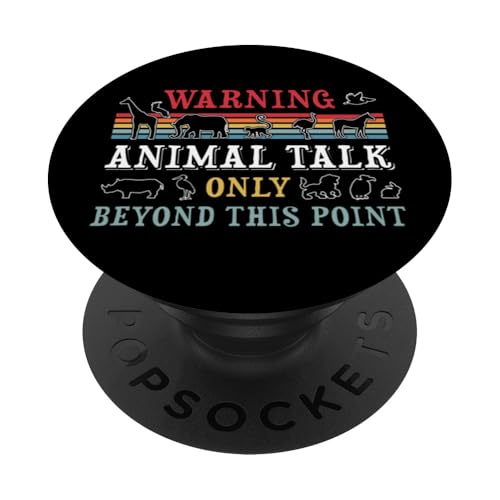 Warning Animal Talk Only Beyond This Point - Lustiges PopSockets Klebender PopGrip von Lustige Zoowärter Geschenke für Tierliebhaber