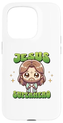 Hülle für iPhone 15 Pro Süßer Jesus Held Christliche Kirche Superheld Gott Glaube von Lustiger Jesus Christus Helden-Humor