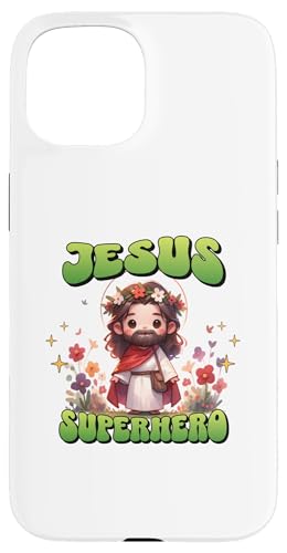 Hülle für iPhone 15 Süßer Jesus Held Christliche Kirche Superheld Gott Glaube von Lustiger Jesus Christus Helden-Humor