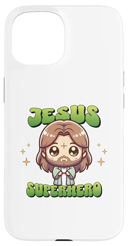 Hülle für iPhone 15 Süßer Jesus Held Christliche Kirche Superheld Gott Glaube von Lustiger Jesus Christus Helden-Humor