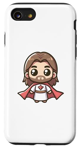 Hülle für iPhone SE (2020) / 7 / 8 Süßer Jesus Held Christliche Kirche Superheld Gott Glaube von Lustiger Jesus Christus Helden-Humor