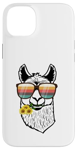 Hülle für iPhone 14 Plus Vintages Alpaka-Lama mit Brille, lustige Tiergrafiken von Lustiger Lama-Alpaka-Tierliebhaber