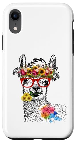 Hülle für iPhone XR Damen-Lama-Brille, Alpaka-Lama, lustige Tiergrafiken von Lustiger Lama-Alpaka-Tierliebhaber