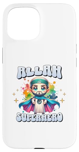 Hülle für iPhone 15 Niedlicher Allah Held Islam Imam Superheld von Lustiger Muslim Moslem Helden Humor