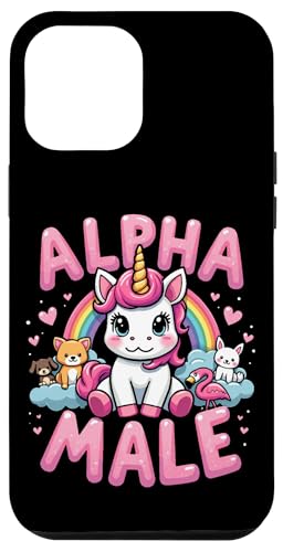 Hülle für iPhone 12 Pro Max Lustiges Einhorn Alpha Unicorn Meme Male Männer Männlich von Lustiges Alpha Meme Male Tier mit Regenbogen