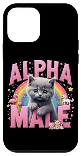 Hülle für iPhone 12 mini Lustiges Katzen Flamingo Alpha Funny Meme Cat Male Männer von Lustiges Alpha Meme Male Tier mit Regenbogen