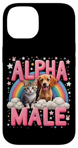 Hülle für iPhone 14 Lustiges Hunde Katzen Alpha Funny Dog Meme Cat Male Männer von Lustiges Alpha Meme Male Tier mit Regenbogen