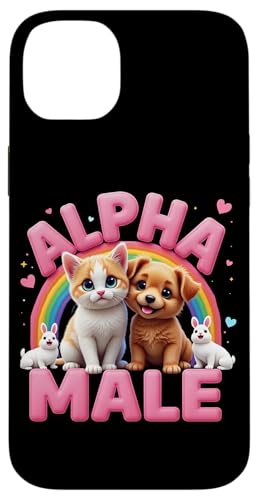 Hülle für iPhone 14 Plus Lustiges Hunde Katzen Alpha Funny Dog Meme Cat Male Männer von Lustiges Alpha Meme Male Tier mit Regenbogen