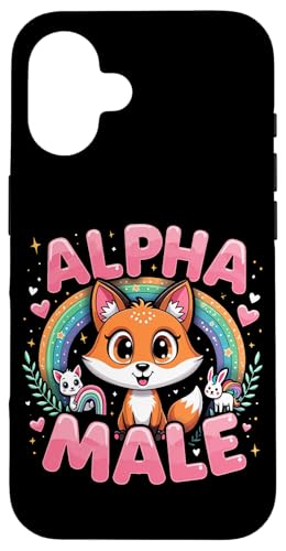 Hülle für iPhone 16 Lustiges Fuchs Alpha Funny Fox Meme Male Männer Frauen von Lustiges Alpha Meme Male Tier mit Regenbogen