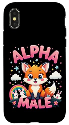 Hülle für iPhone X/XS Lustiges Fuchs Alpha Funny Fox Meme Male Männer Frauen von Lustiges Alpha Meme Male Tier mit Regenbogen