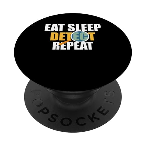 Eat Sleep Detect Repeat Detective Investigator PopSockets Klebender PopGrip von Lustiges Detekiv Designs Ermittler