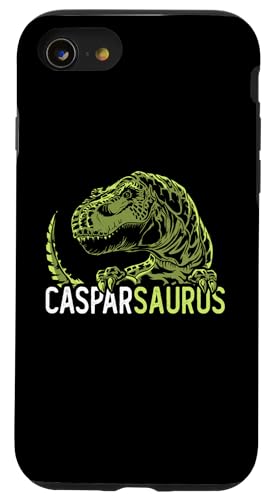 Hülle für iPhone SE (2020) / 7 / 8 Caspar Saurus Personalisierter Name Dinosaurier T-Rex von Lustiges Dinosaurier T-Rex Namens Geschenk