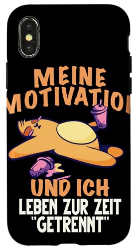 Hülle für iPhone X/XS Meine Motivation und ich leben zur Zeit getrennt Faultier von Lustiges Faultier mit Sprüchen Ironie Sarkasmus