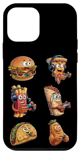 Hülle für iPhone 12 mini Lustiges Fast Food Gamer Burger Gaming Pizza Zocken Zocker von Lustiges Gaming Fast Food Kostüm Pommes Taco Essen