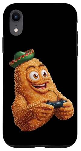 Hülle für iPhone XR Lustiges Fast Food Gamer Chicken Nugget Gaming Zocken Zocker von Lustiges Gaming Fast Food Kostüm Pommes Taco Essen