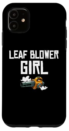 Hülle für iPhone 11 Leaf Blower Girl Laubbläser Herbst von Lustiges Laubbläser Designs Idee Herbst