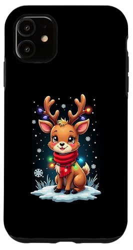 Hülle für iPhone 11 Süßes Rentier Xmas Mädchen Jungen Lichterkette Weihnachten von Lustiges Rentier Weihnachten Familien Shop