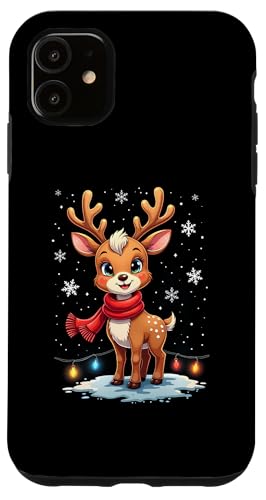 Hülle für iPhone 11 Süßes Rentier Xmas Mädchen Jungen Lichterkette Weihnachten von Lustiges Rentier Weihnachten Familien Shop